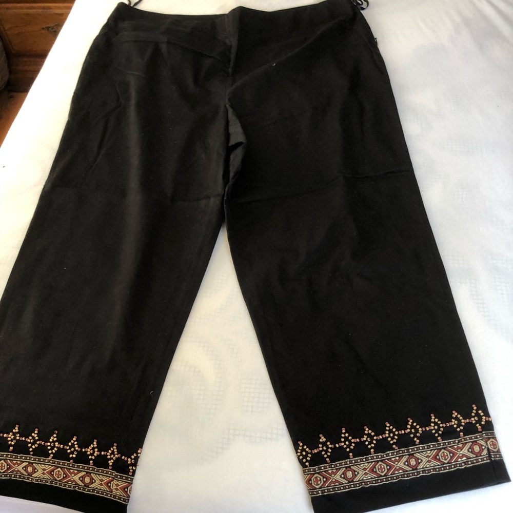 Black embellished Capri pants